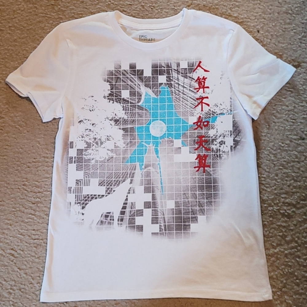 NWOT- Boys white tshirt with original design.